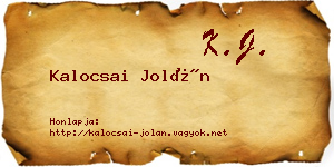 Kalocsai Jolán névjegykártya