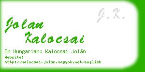 jolan kalocsai business card